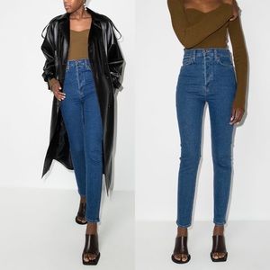 Re/Done 90s Ultra High Rise Relaxed Fit Skinny Jeans 70s Blue Size 30